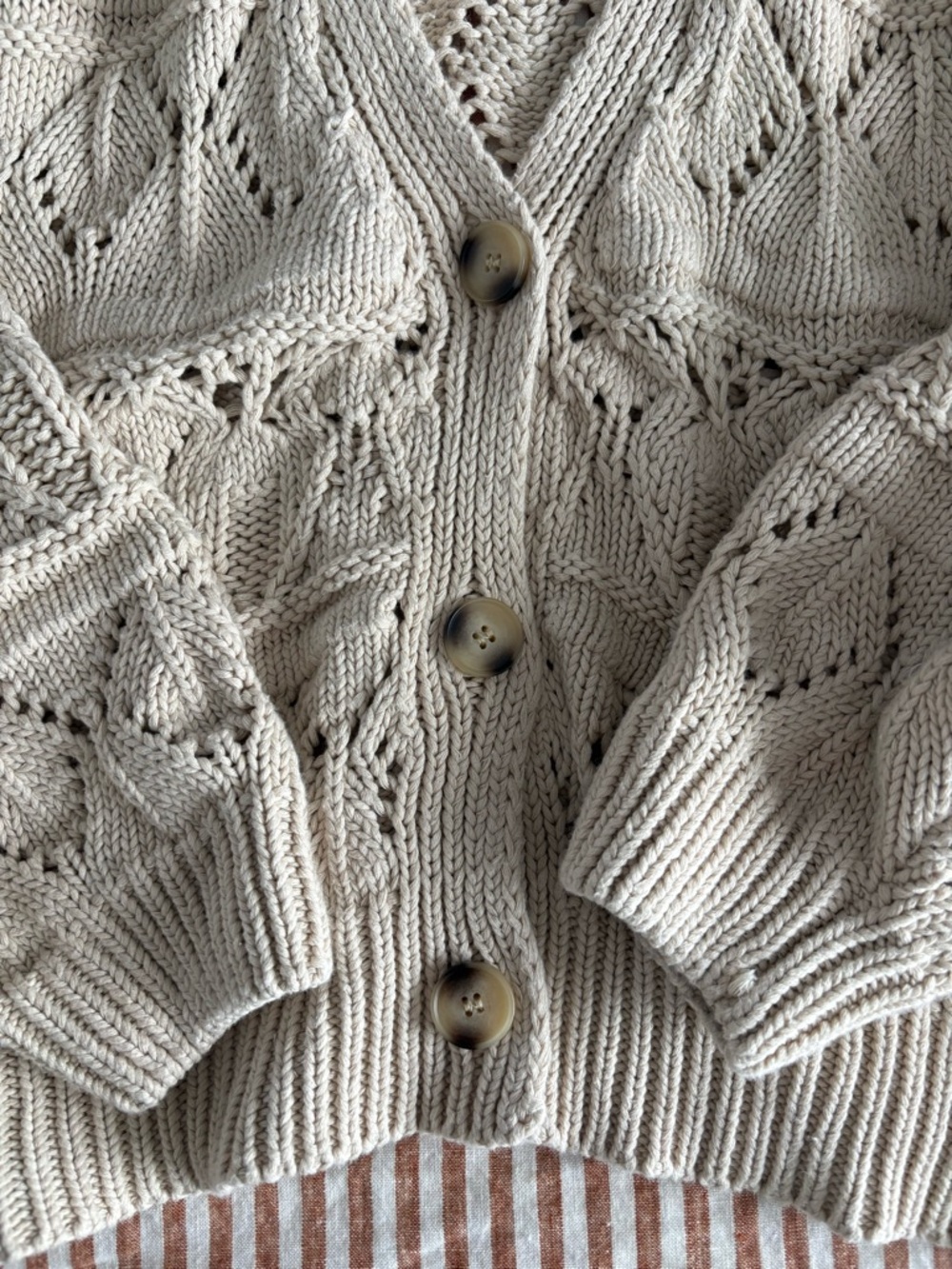 Neuflora Cream Daphne Knit Button-Front Women's Cardigan with Tags - Picture 4 of 7
